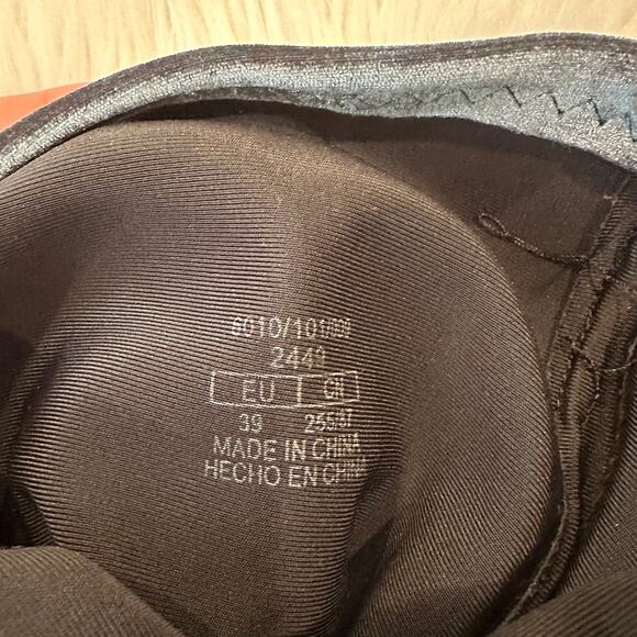 ZARA Over the Knee Boots Stretch Velvet Pointed Toe Block High Heel Blue/ Gray - Picture 11 of 15